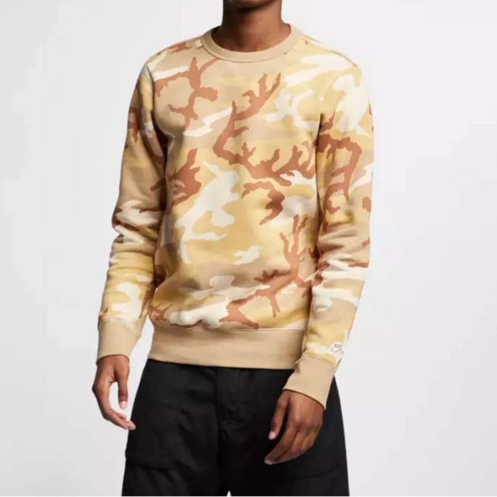 Nike SB Icon Desert Camo Crew Neck Sweatshirt Skate AT9768-248 Men's Size Small - Picture 1 of 12